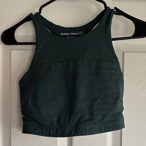 Outdoor Voices green and blue pattern workout tank, size S